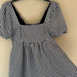 Black and White Gingham Mini Dress